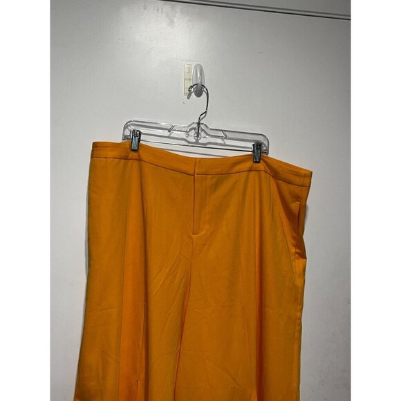 Eloquii Yellow Pleated Wide-Leg Polyblend Women's Pants Size 20 - Picture 3 of 12